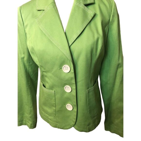 Charter Club lime green textured career blazer size 8 - Picture 2 of 10